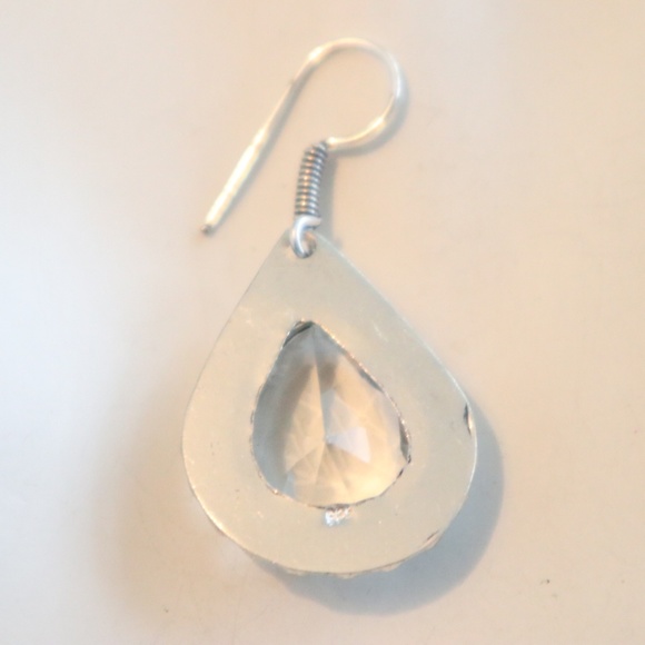 NEW White Topaz & Silver Earrings - Picture 7 of 7